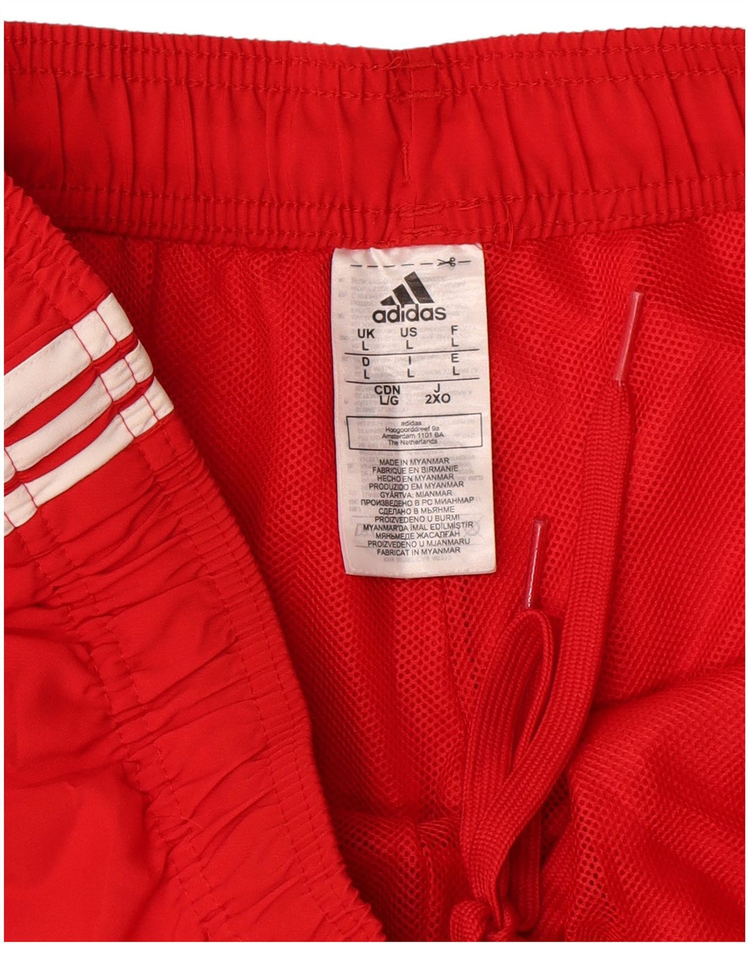 Męskie spodenki sportowe Adidas, duże, czerwone, poliestrowe