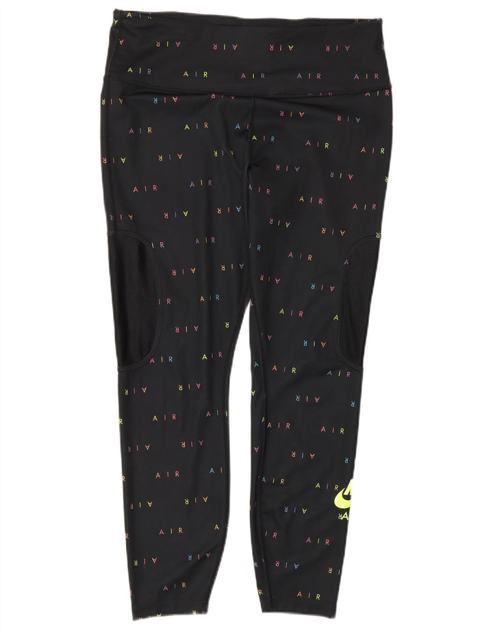 Damskie legginsy NIKE Dri Fit Crop Graphic UK 14, duże, czarne