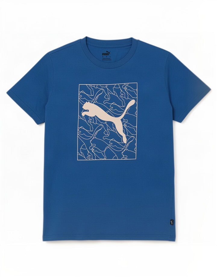 Męski T-shirt z grafiką Puma, mały, niebieski
