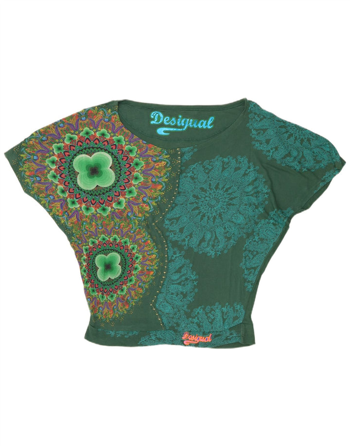 Damska bluzka oversize z grafiką Batwing Desigual UK 14, średnia zieleń