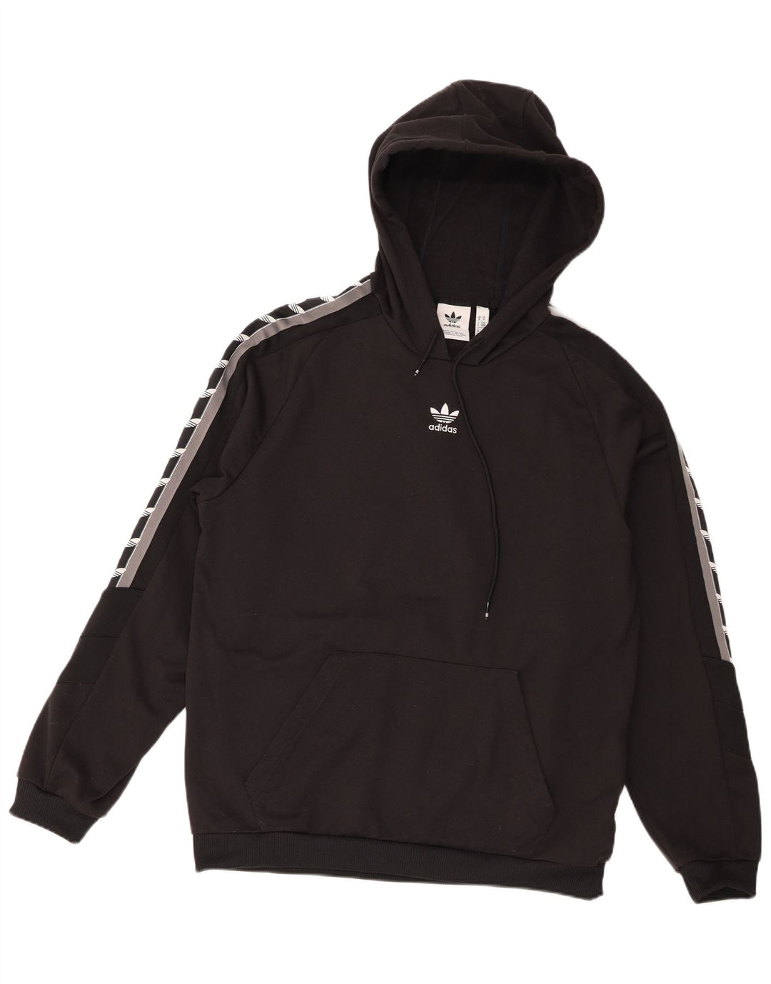Męska bluza z kapturem Adidas z grafiką, średnia czarna, poliester z blokami kolorów