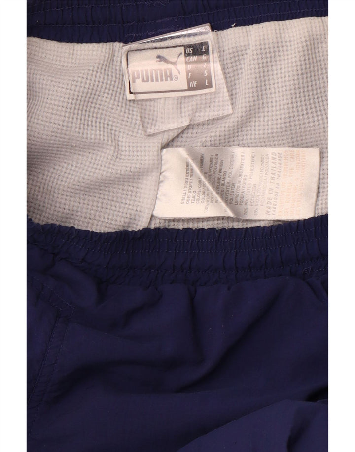 Damskie spodnie dresowe PUMA Joggery, duże, granatowe, nylonowe, sportowe