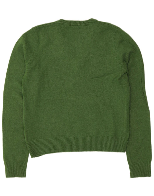 Damski sweter Gant z dekoltem w szpic, UK 14, duży, zielony, wełniany