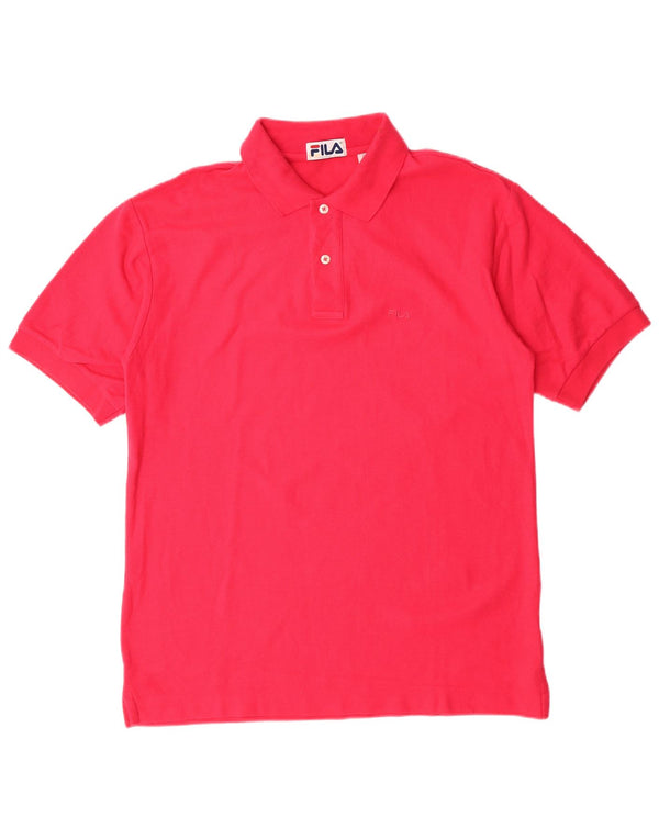 Fila Mens Polo Shirt IT 46 Small Pink Cotton