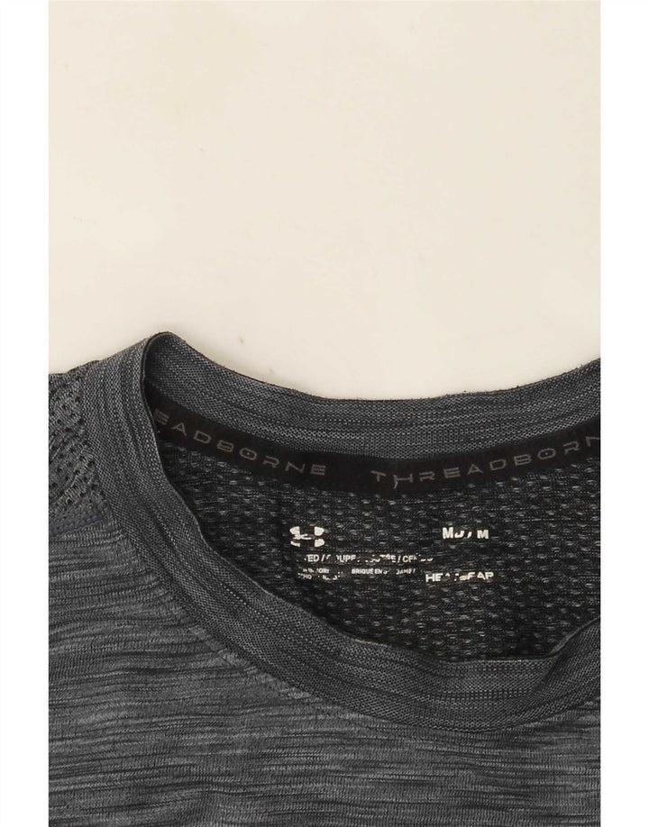 Męska koszulka Under Armour Heat Gear z długim rękawem, w kolorze średnioszarym, nakrapiana
