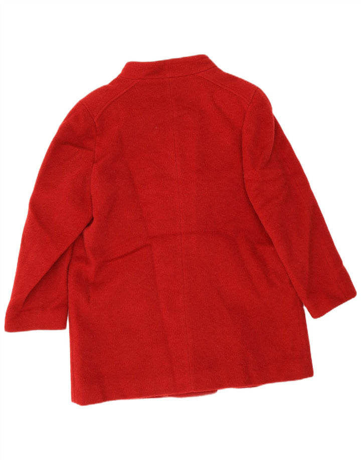 Płaszcz damski w stylu vintage UK 18 XL, czerwona dziewicza wełna
