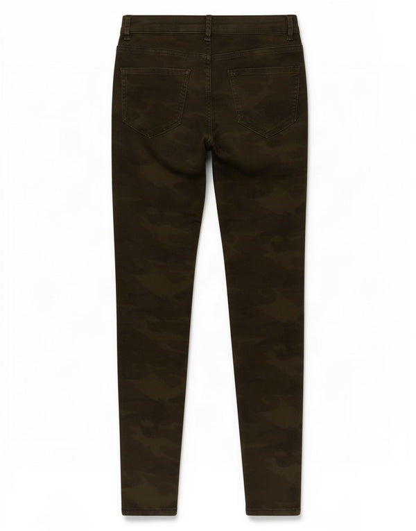 Damskie jeansy skinny Zara EU 36 XS W26 L27 Khaki, bawełna w kamuflażu