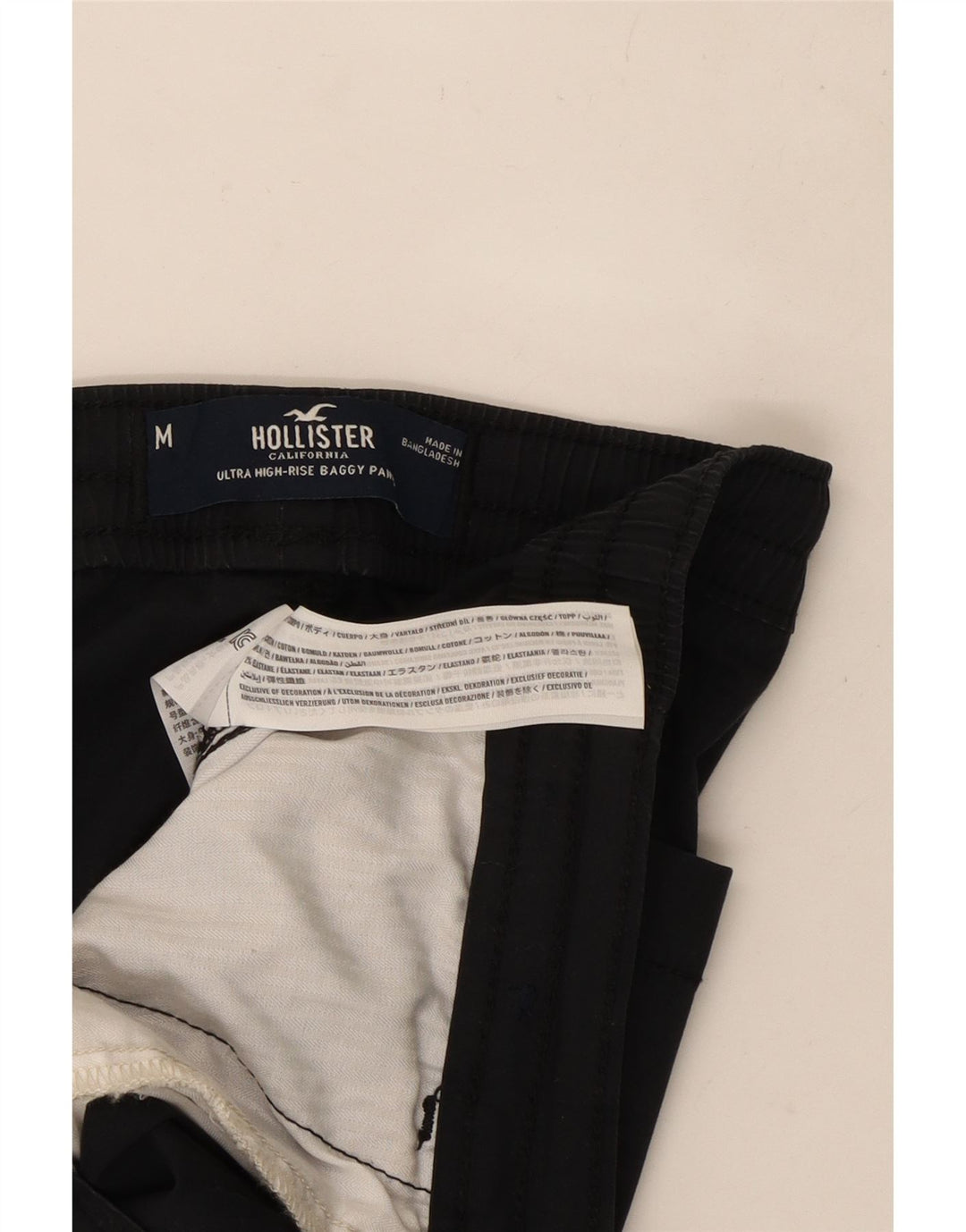 Damskie spodnie dresowe Hollister Joggers, średnia czarna bawełna