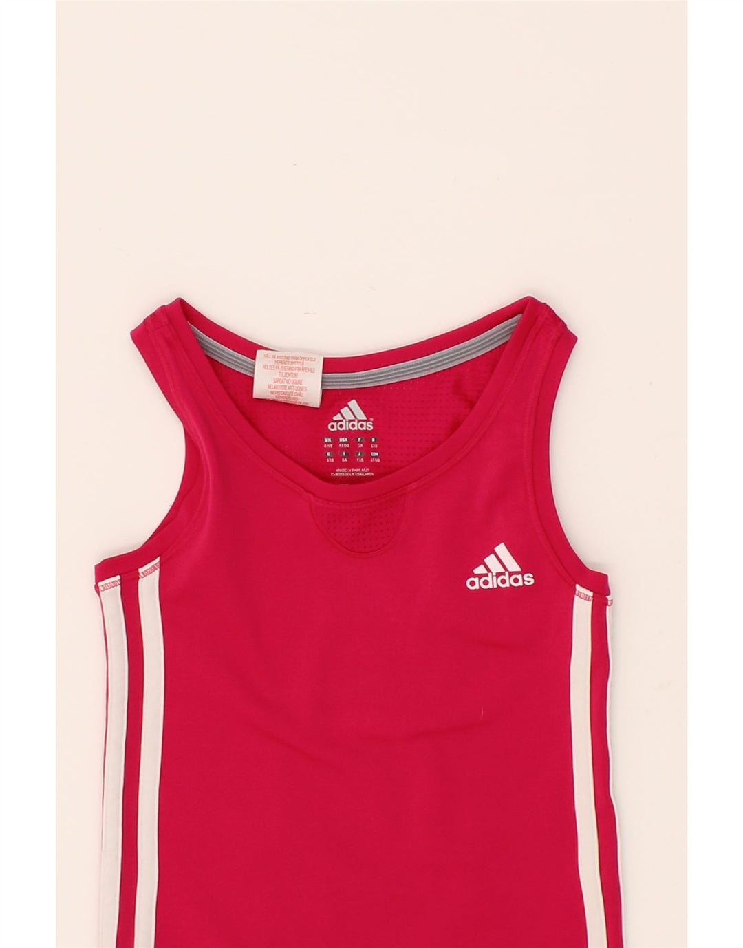 ADIDAS Girls Climacool Vest Top 4-5 Years Pink Polyester Vintage Adidas and Second-Hand Adidas from Messina Hembry 
