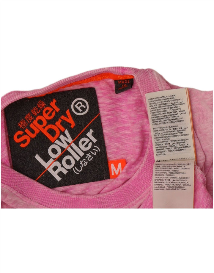 T-shirt męski Superdry Średnio różowy, bawełniany nakrapiany