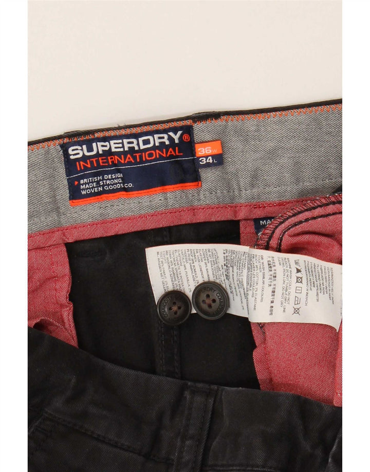 Męskie spodnie cargo Superdry Joggers W36 L30 Czarna bawełna