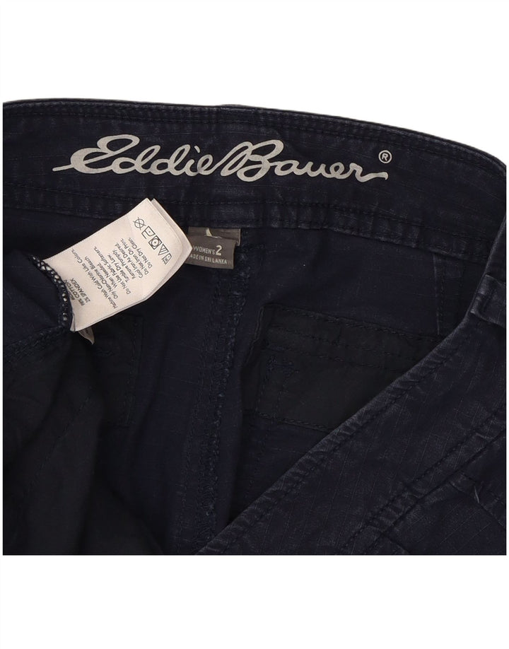 EDDIE BAUER Womens Cargo Shorts US 2 XS W30  Navy Blue Cotton