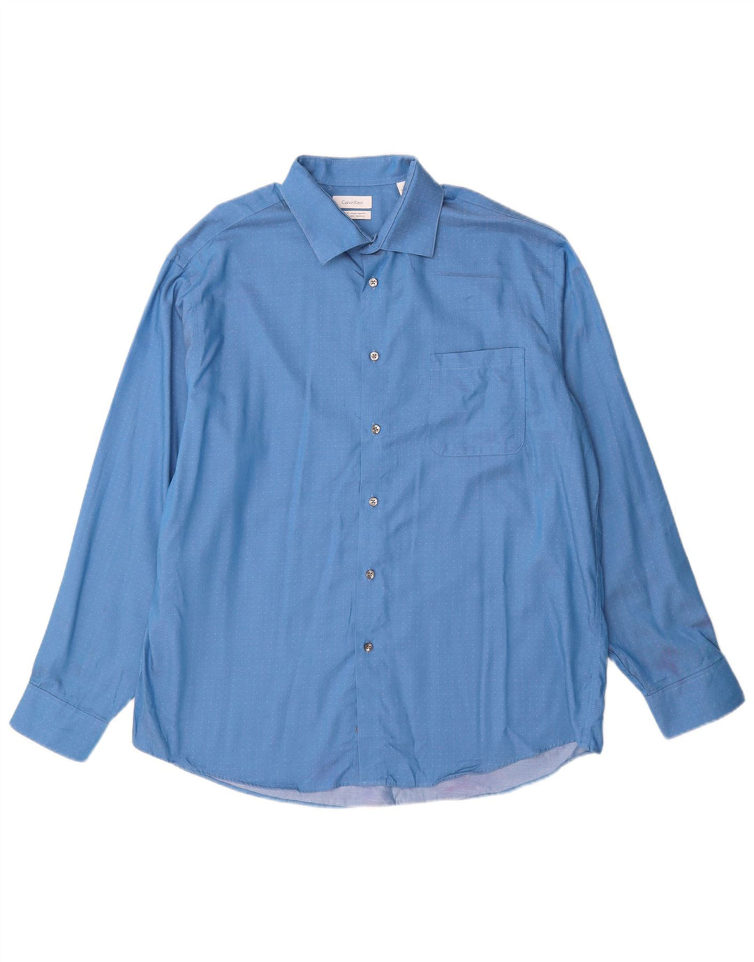 Męska koszula Calvin Klein o regularnym kroju, rozmiar 17 XL, niebieska bawełna w cętki