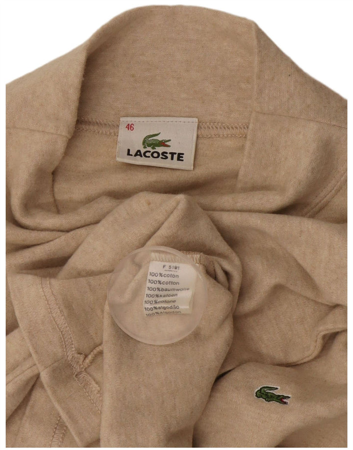 Damski top Lacoste z długim rękawem, rozmiar 46 XL, beżowa bawełna