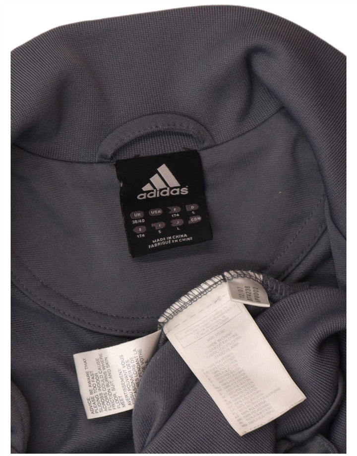 Męska bluza dresowa Adidas UK 38/40 Średni szary poliester z blokami kolorów