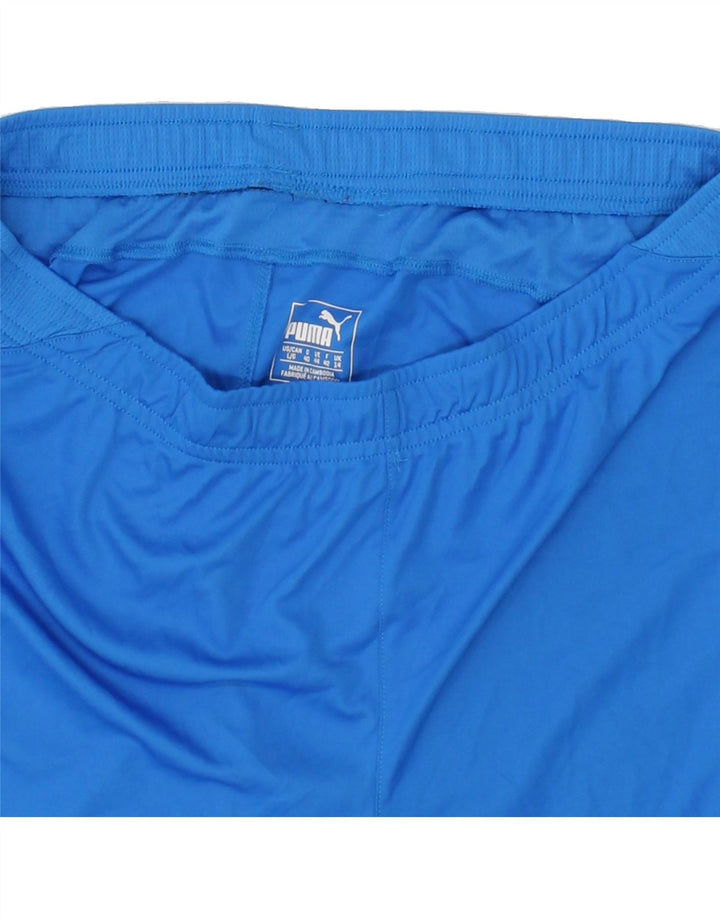PUMA Womens Sport Shorts UK 14 Large Blue Colourblock Polyester Vintage Puma and Second-Hand Puma from Messina Hembry 
