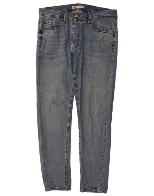 Męskie jeansy slim fit Zara EU 44 Large W34 L32 Niebieskie bawełniane