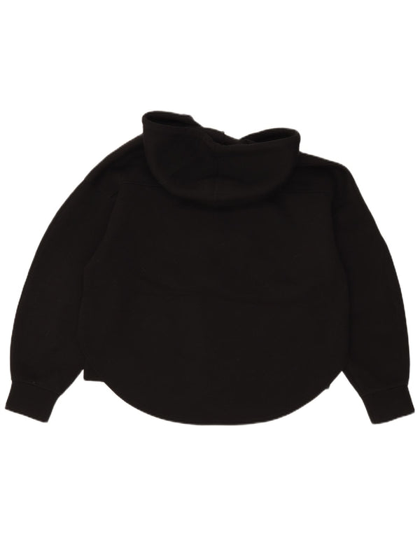 Damski sweter oversize z kapturem i zamkiem błyskawicznym Zara UK 10, mały, czarny poliester