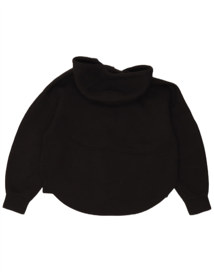 Damski sweter oversize z kapturem i zamkiem błyskawicznym Zara UK 10, mały, czarny poliester