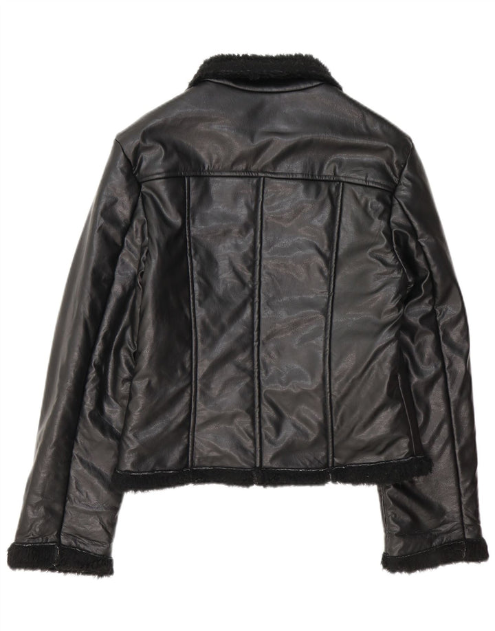 Damska kurtka shearling REDS UK 12, średnia czarna
