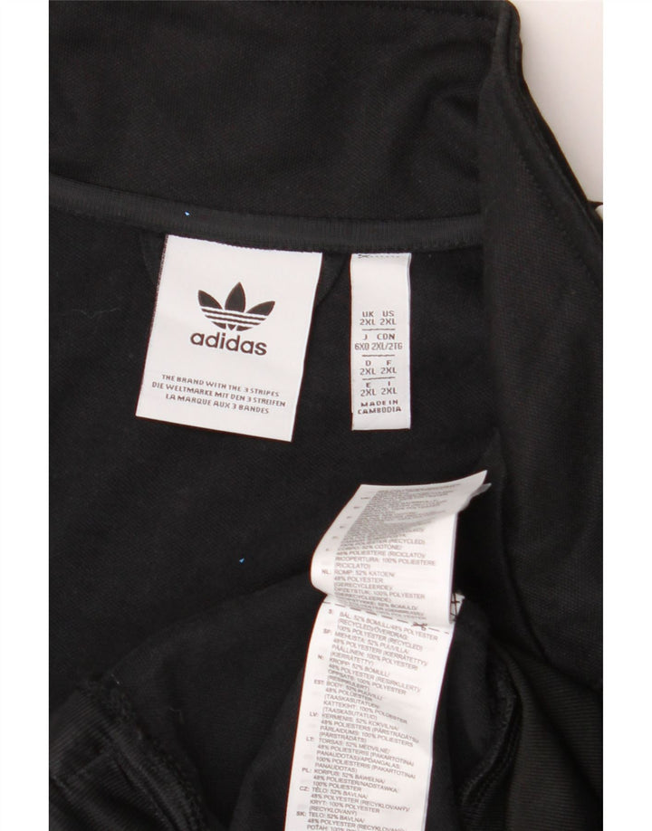 Męska kurtka dresowa ADIDAS z grafiką 2XL, czarny poliester z blokami kolorów