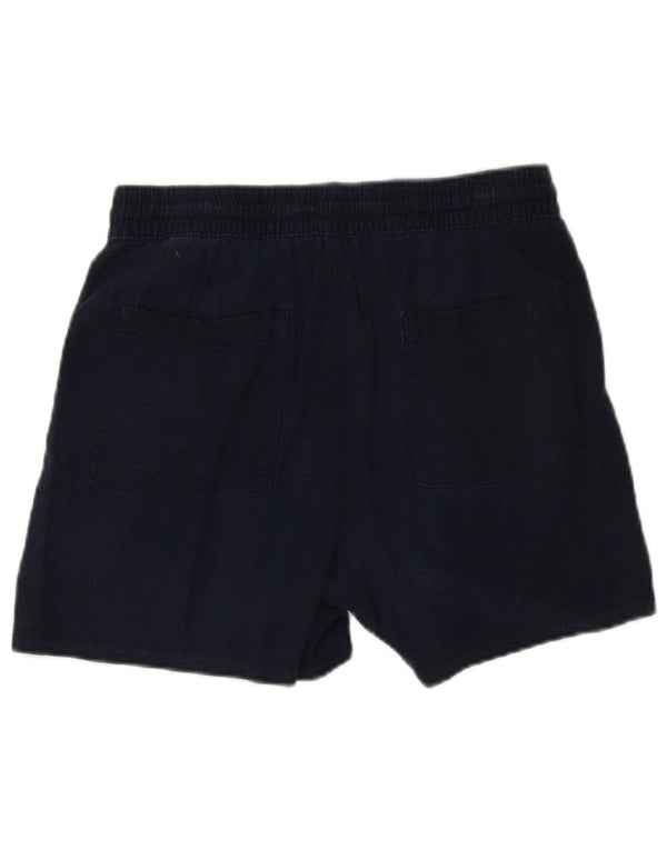 Marks & Spencer Damskie spodenki z wysokim stanem UK 12 Medium W30 Granatowe Len
