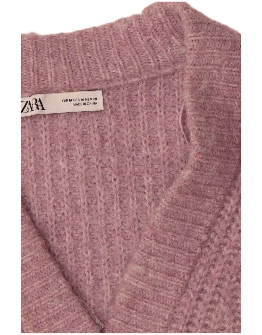 Damski sweter oversize Zara UK 14, średni różowy poliester