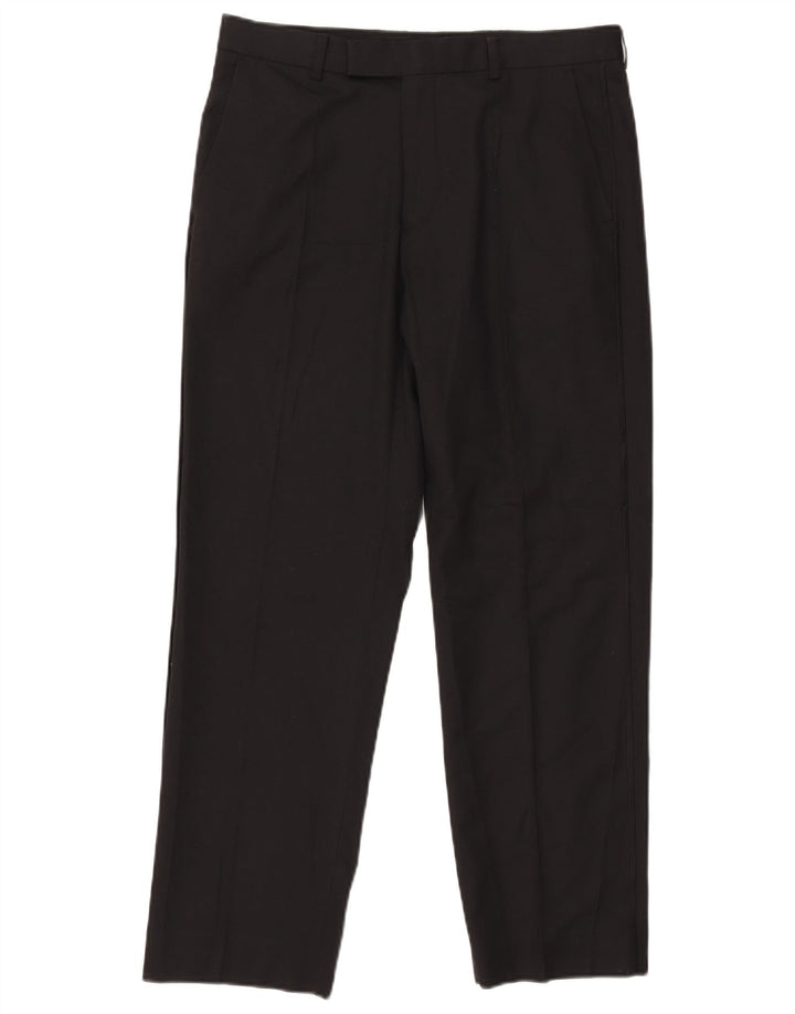 Męskie spodnie garniturowe Marks & Spencer Autograph W32 L29 czarne