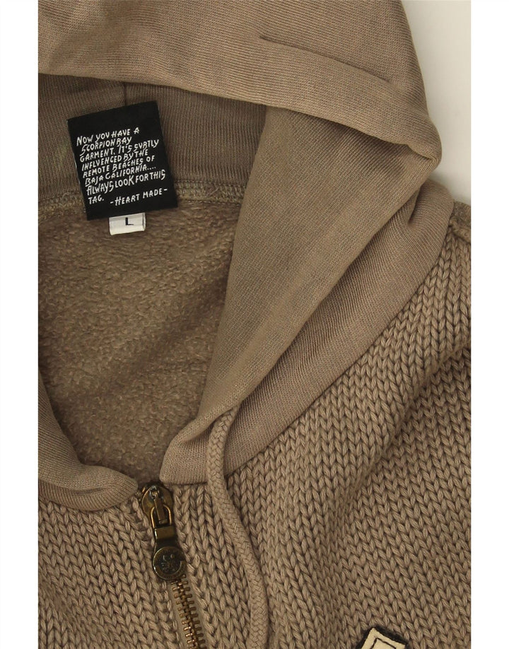 Męski sweter z kapturem i grafiką, duży