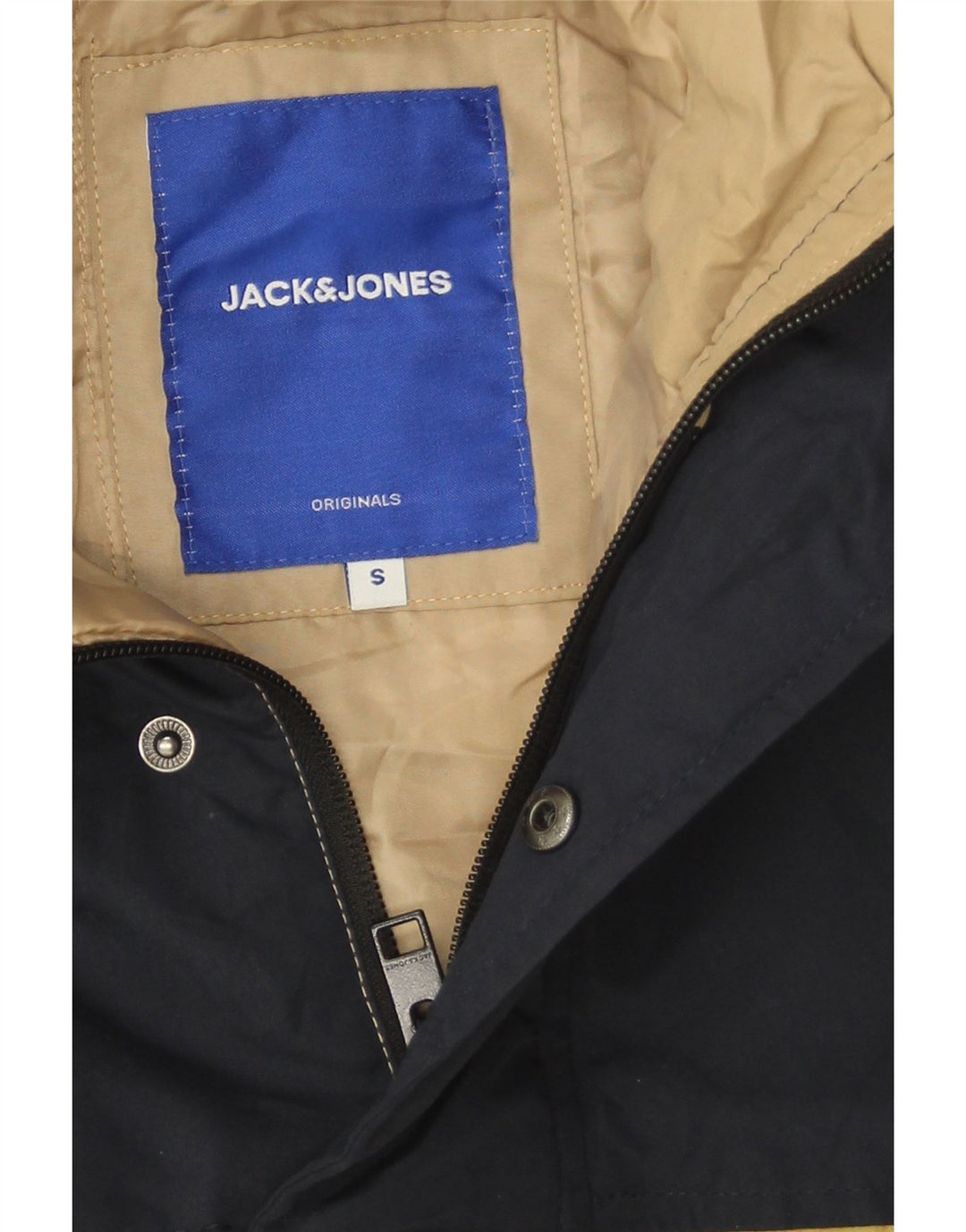 Męska kurtka wiatrówka Jack & Jones Graphic UK 36 Small Beige Colorblock