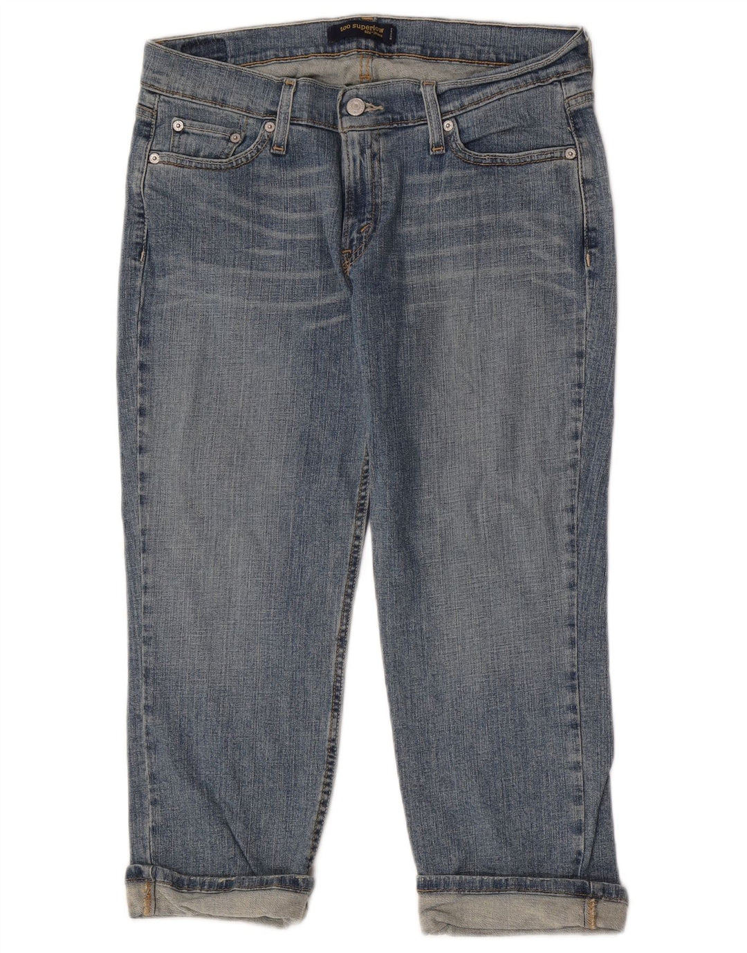 Damskie jeansy Levi's 524 Super Low Capri W32 L23 Niebieskie