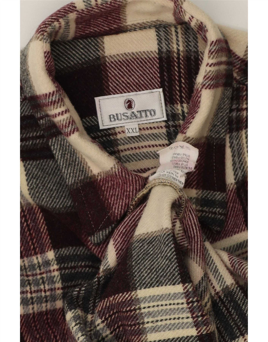 Vintage męska koszula flanelowa 2XL wielobarwna kratka akrylowa