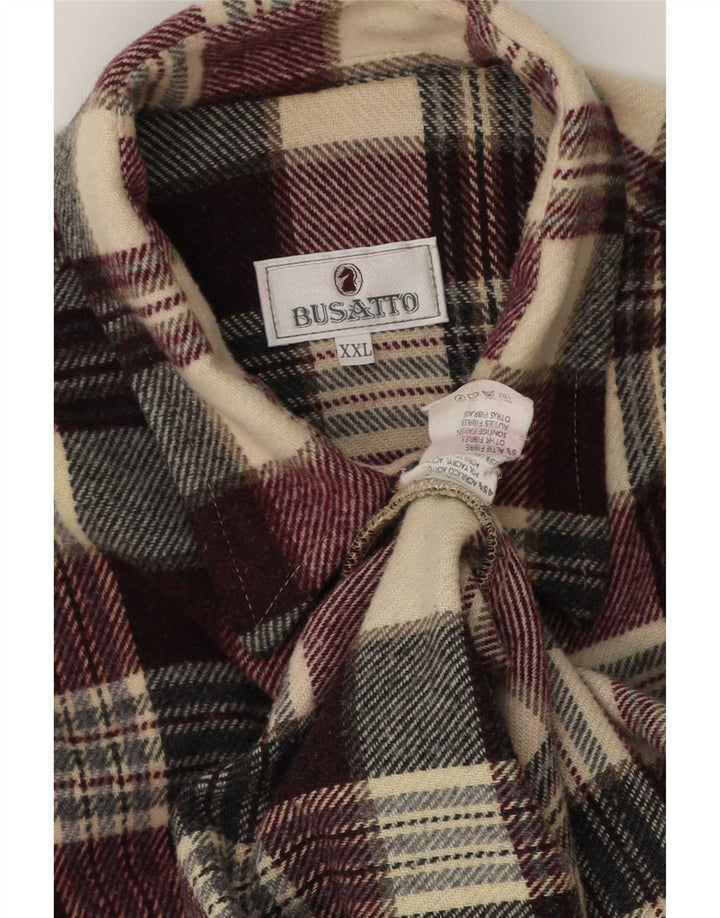Vintage męska koszula flanelowa 2XL wielobarwna kratka akrylowa
