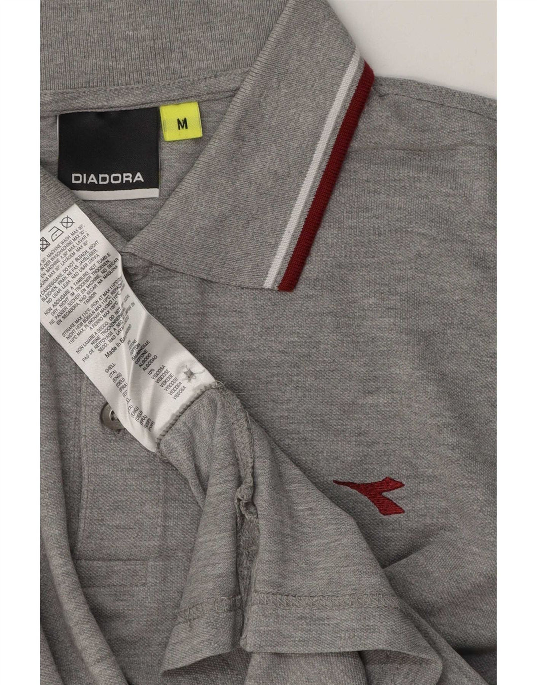 Męska koszulka polo Diadora o regularnym kroju, średnioszara, bawełniana