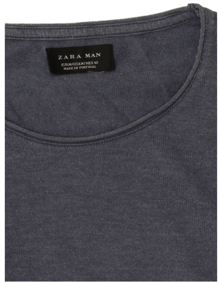 T-shirt męski Zara, średni, granatowy