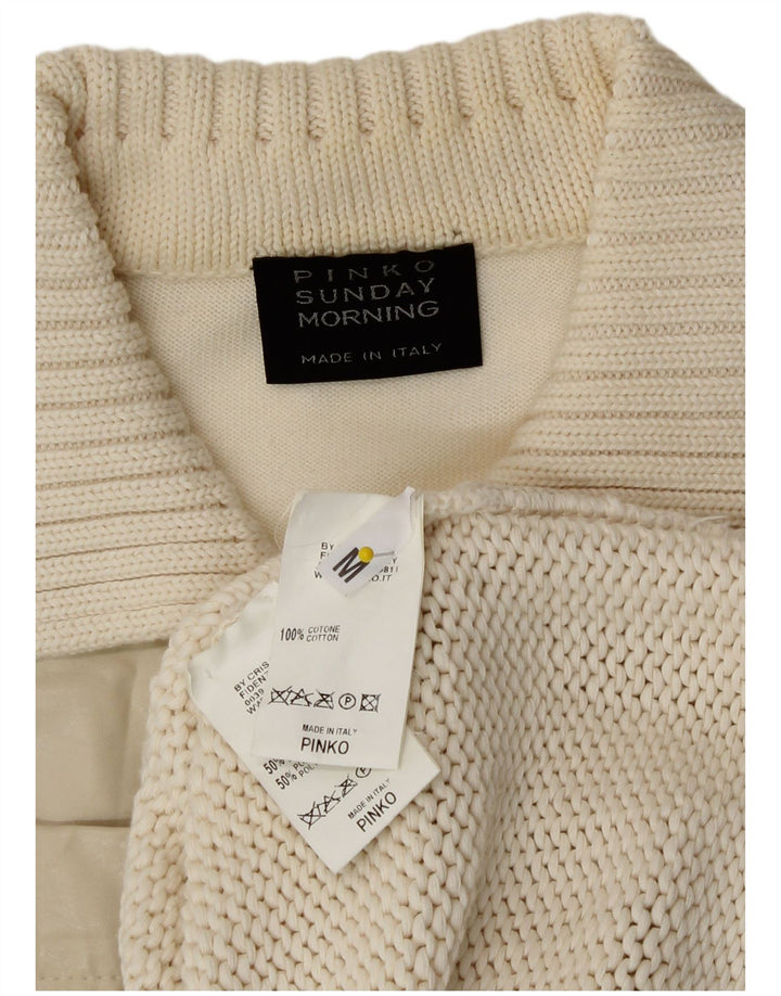 Sweter damski Pinko UK 14, średni, złamanej bieli, bawełniany