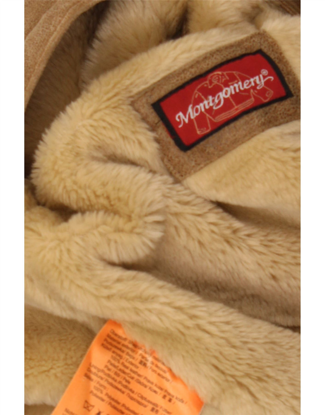 Męska kurtka shearling MONTGOMERY UK 44 2XL brązowa skóra