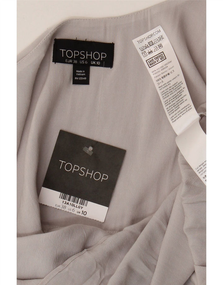 Topshop damski top na ramiączkach UK 10 Small, szara wiskoza