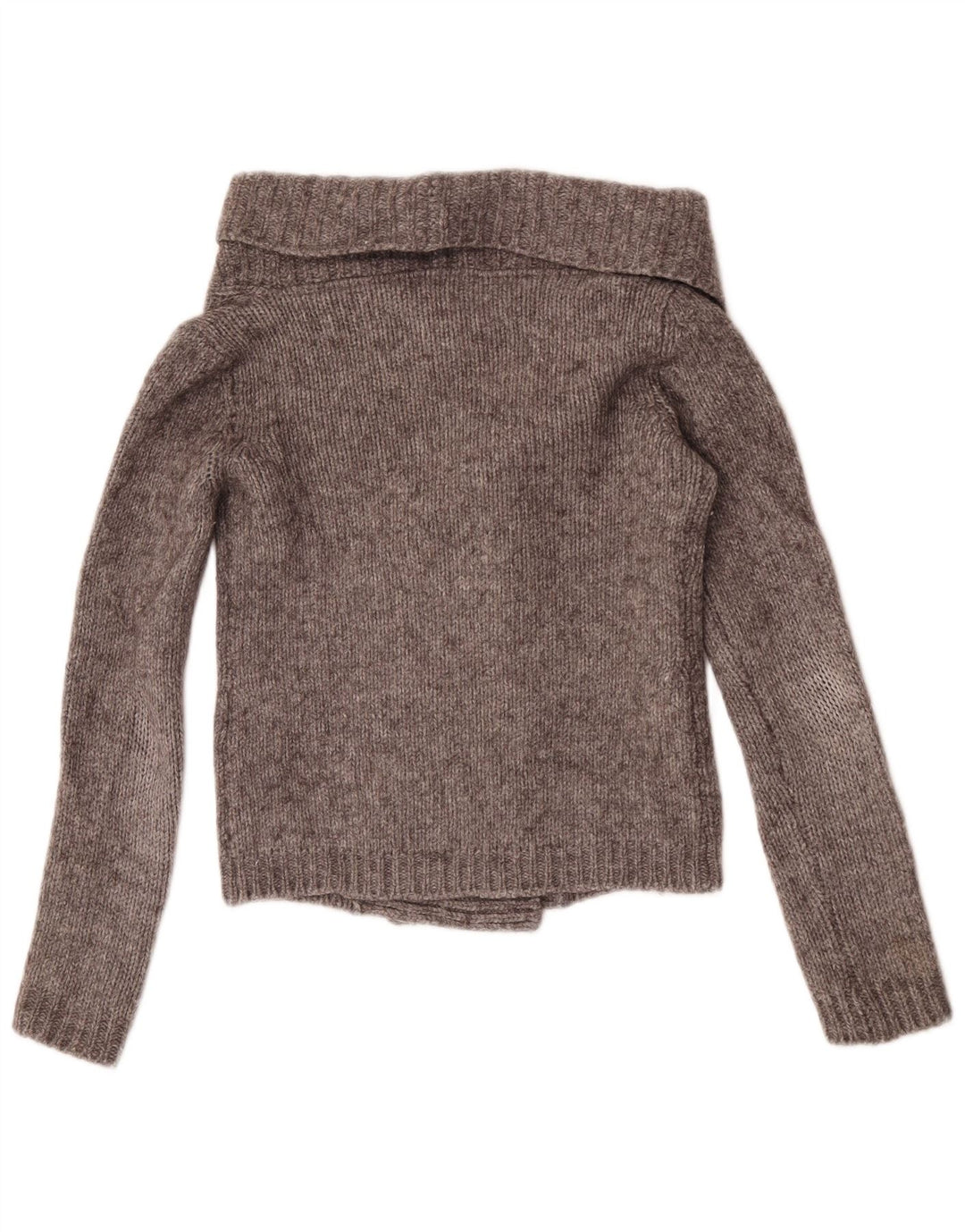 Sweter damski Massimo Dutti Crop Cardigan UK 12 Średni szary wełniany