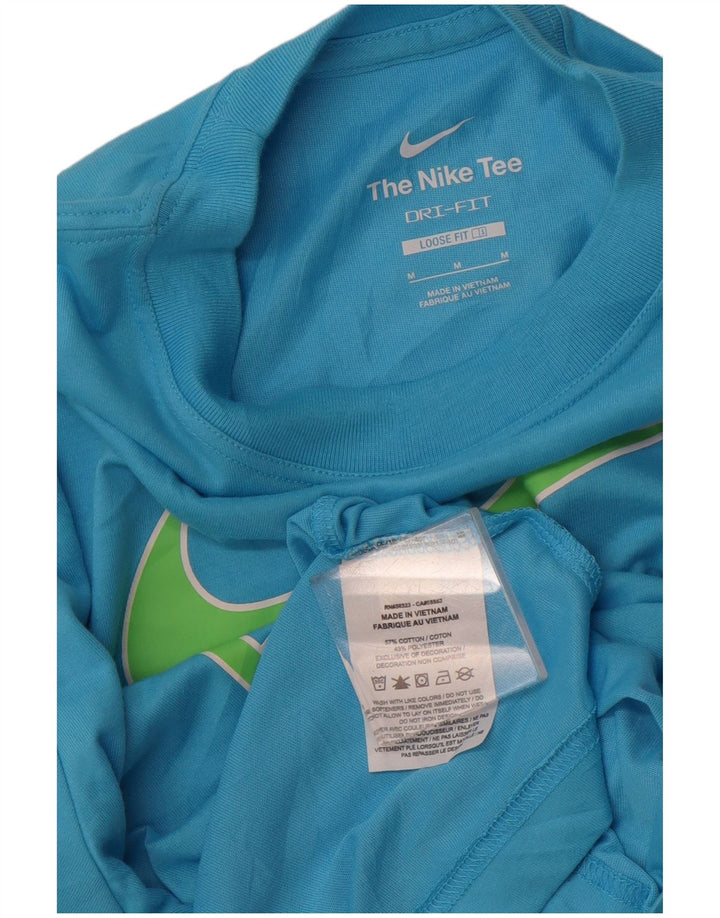 Damski T-shirt NIKE o luźnym kroju z grafiką, UK 14, średni niebieski, bawełniany