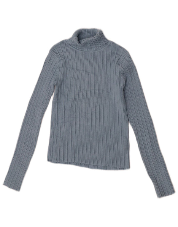Sweter dziewczęcy z wywijanym dekoltem Zara 11-12 lat, niebieska wiskoza
