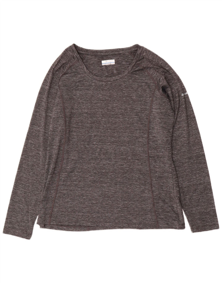 COLUMBIA Womens Top Long Sleeve UK 18 XL Grey Flecked Polyester