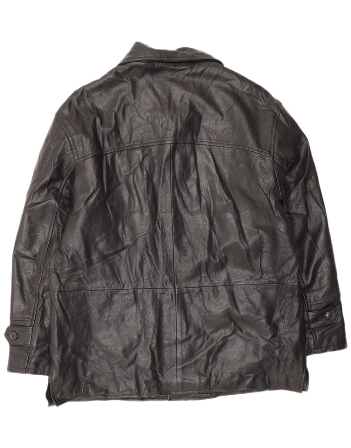 Męska kurtka skórzana VINTAGE IT 52 XL Czarna skóra