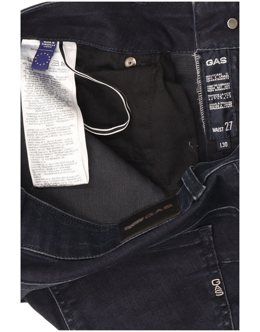 Damskie jeansy Gas Britty Slim W27 L30 Granatowa bawełna