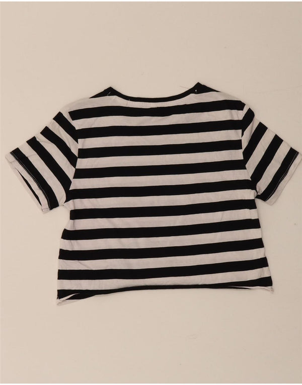Damska koszulka Guess Crop Graphic Top UK 6 XS w czarne paski