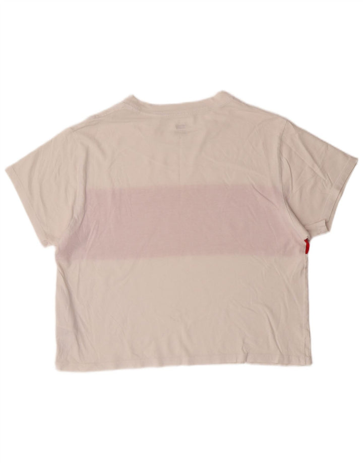 Damska koszulka Levi's Crop Graphic Top UK 14 w kolorze średniej bieli