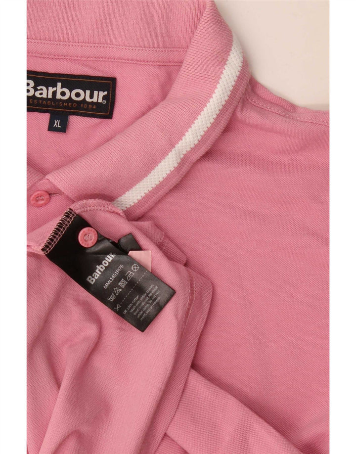 Męska koszulka polo Barbour XL, różowa, bawełniana