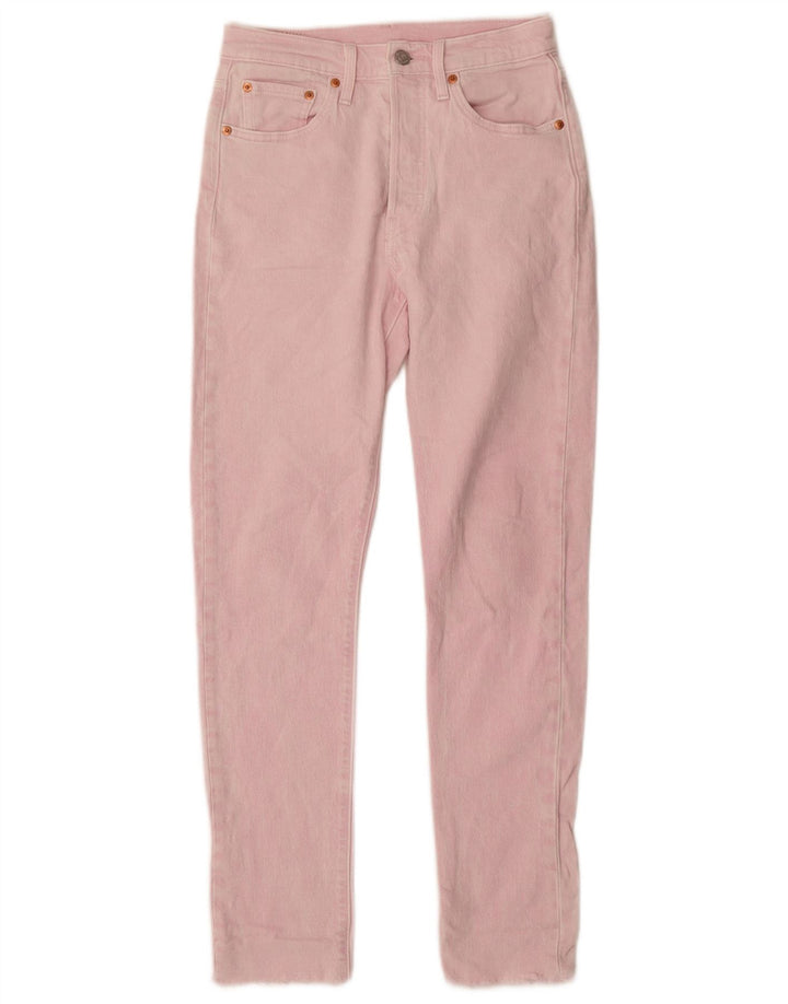 Damskie dżinsy Levi's 501 Straight W25 L30 Różowa bawełna