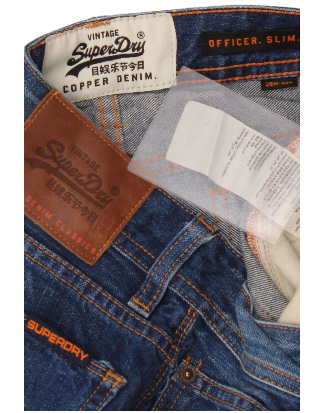 SUPERDRY Damskie jeansy Acid Wash Slim W28 L27 Niebieska bawełna