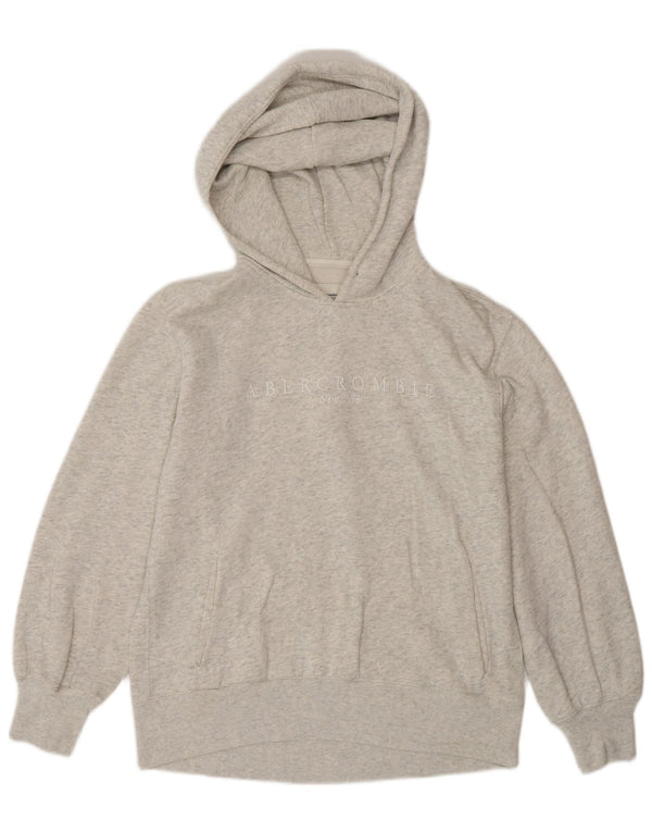 Abercrombie & Fitch Womens Graphic Hoodie Jumper UK 18 XL Grey Cotton